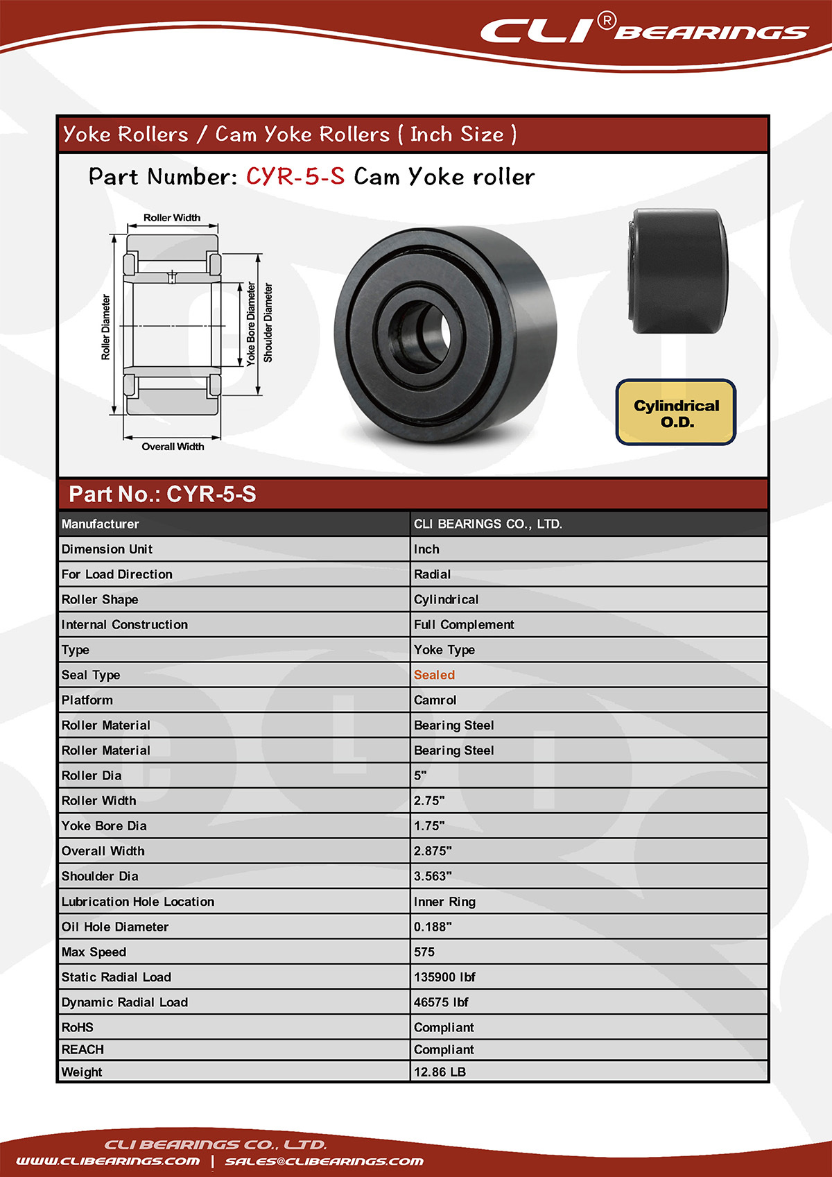 Original cyr 5 s cam yoke roller nw